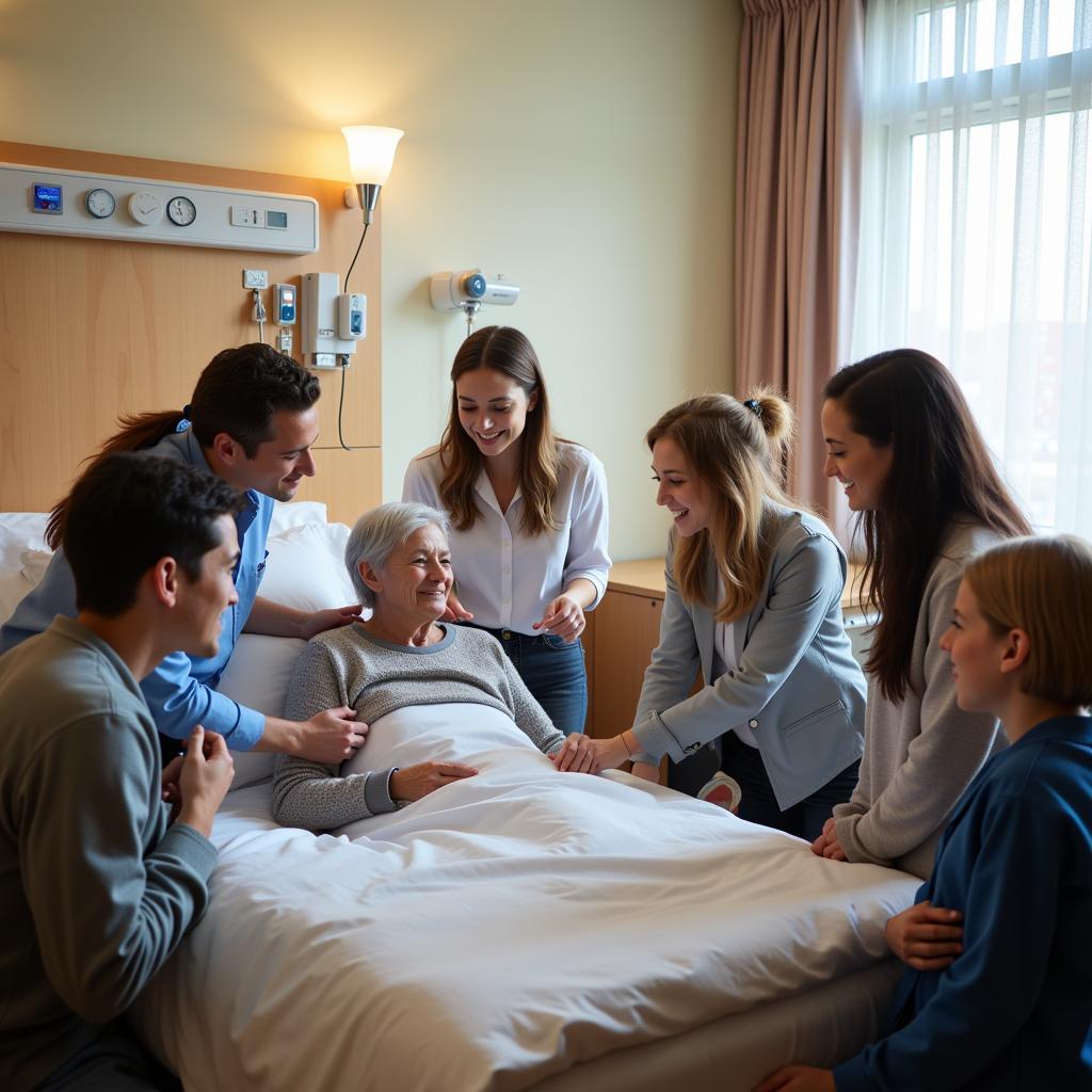 Large Group Visiting OSU Hospital Patient