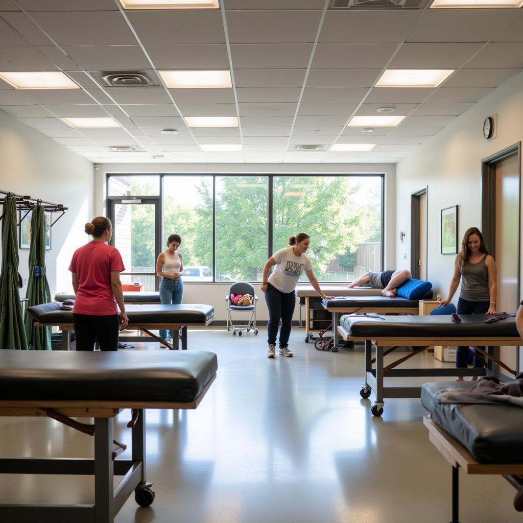 Comfortable and equipped rehabilitation area in an outpatient center