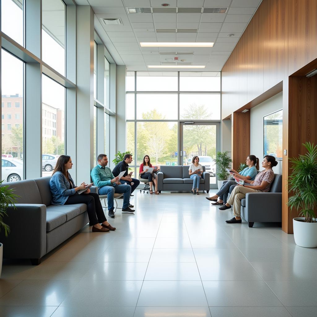 Modern Hospital Lobby with Comfortable Seating