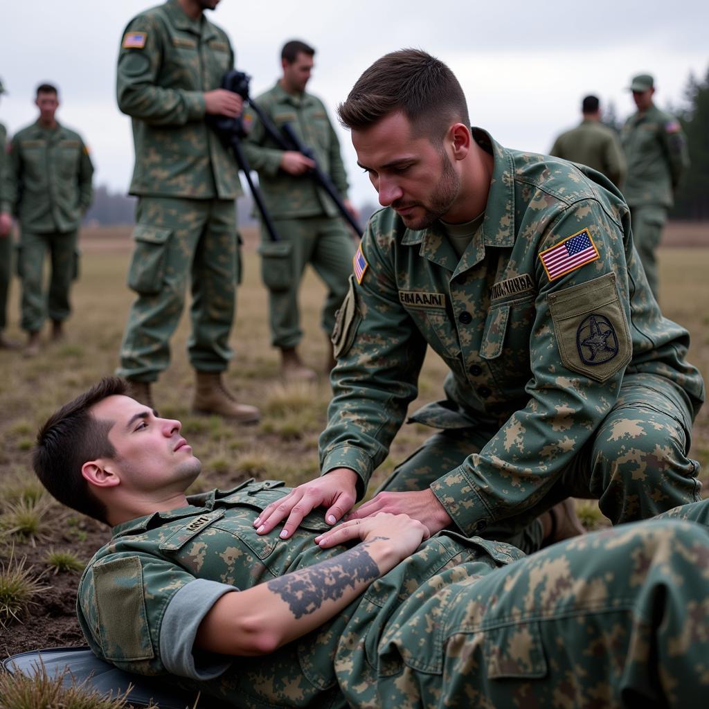 Navy Hospital Corpsman in Action