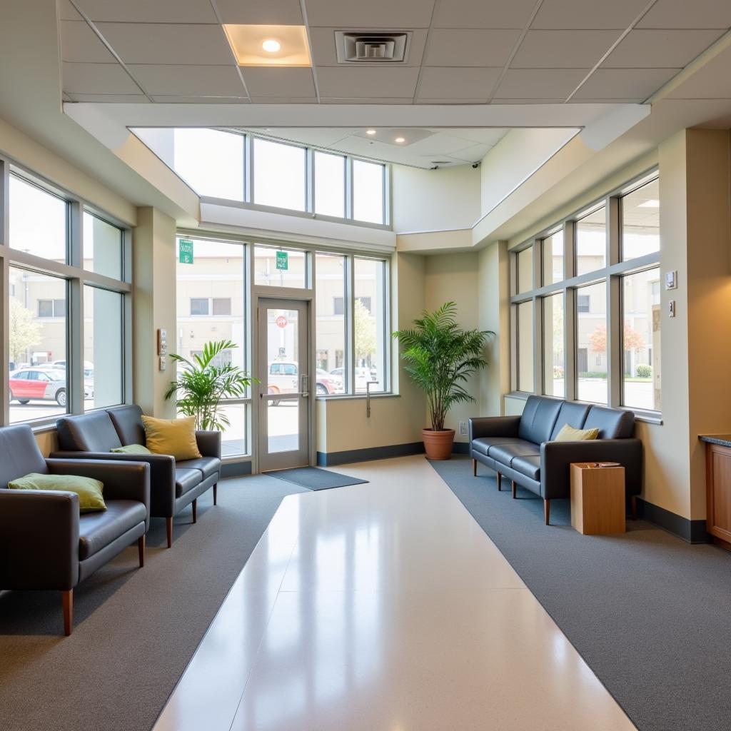 Comfortable waiting area at New Hanover Hospital for visitors.