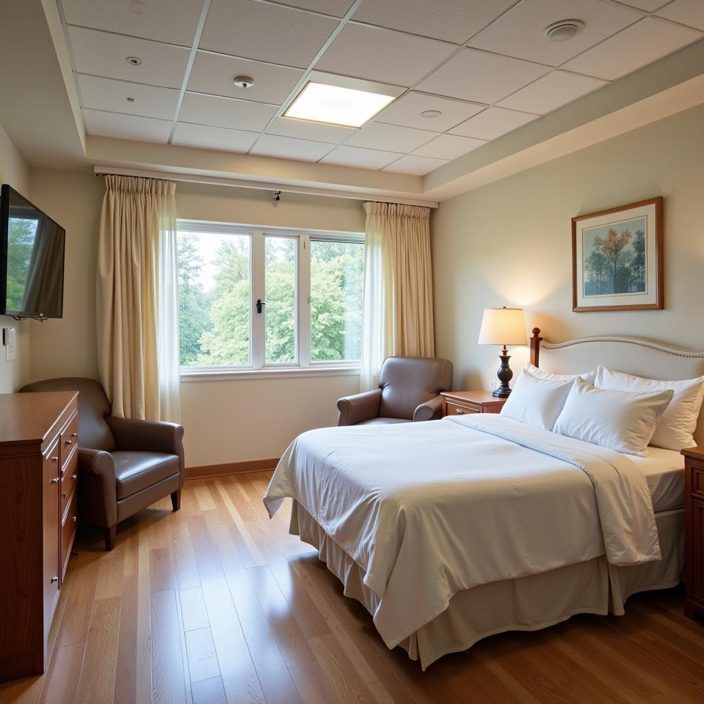 Ocean City, NJ hospital patient room - A photo of a comfortable and well-equipped patient room in a hospital near Ocean City, New Jersey.