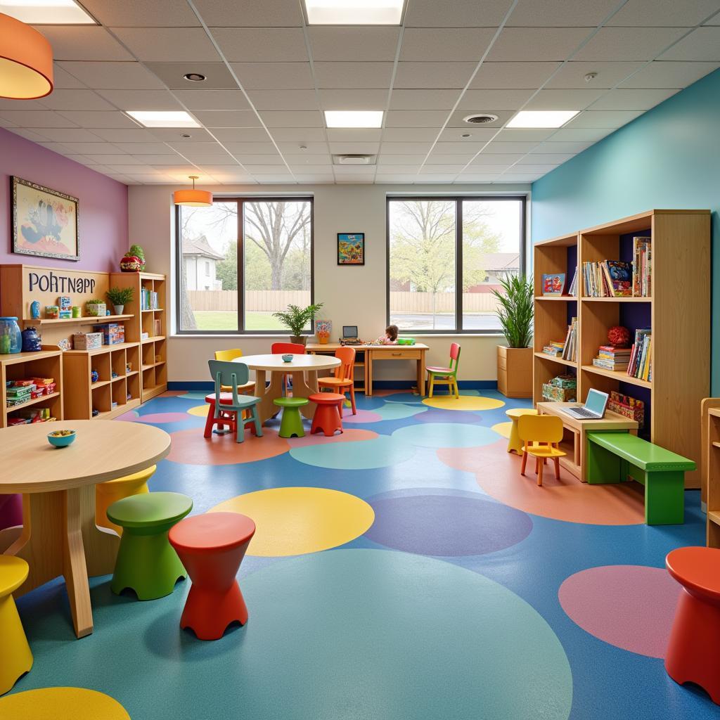 A stimulating and engaging playroom in a pediatric hospital.