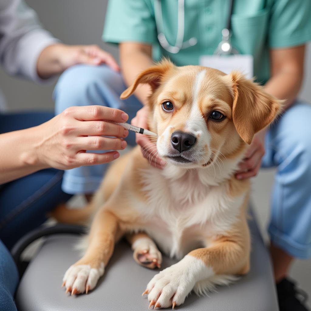 Dog Receiving Vaccination