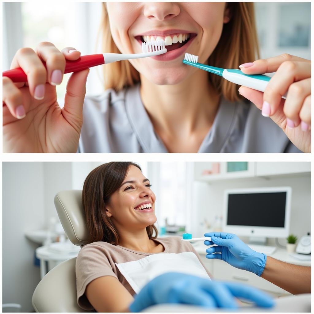 Brushing, flossing and regular dental check-ups