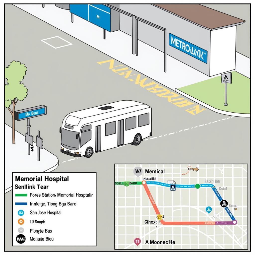 Public Transportation Routes to San Jose Hospital from Memorial Hospital Metrolink Station