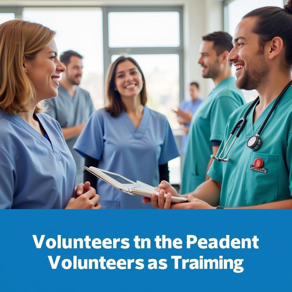 Volunteers participating in a training session at Shady Grove Hospital