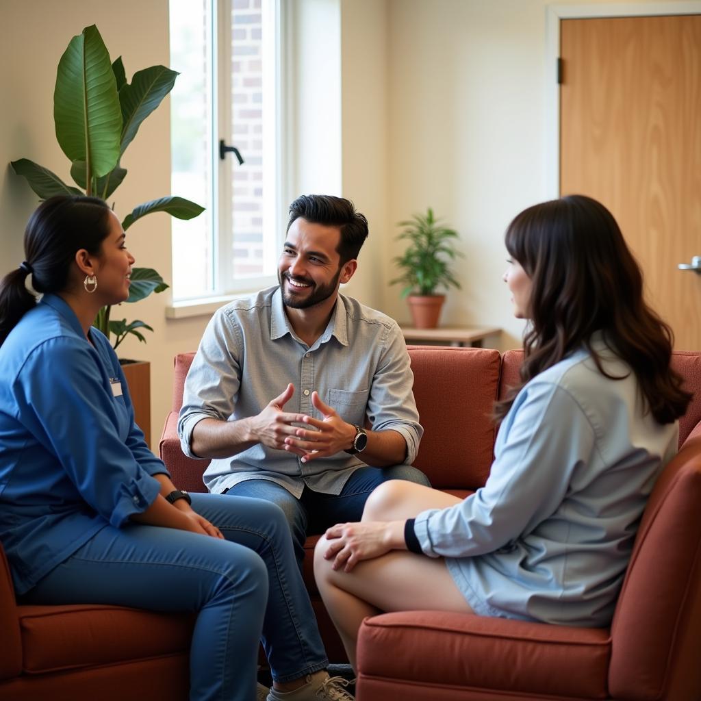 Patients interacting and supporting each other at St. Vincent's PHP.