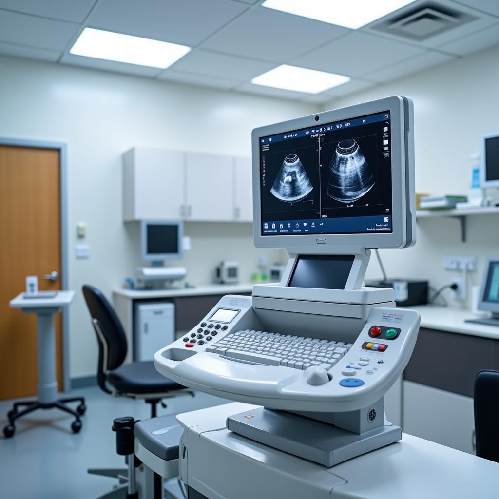 Advanced diagnostic equipment in a modern veterinary hospital